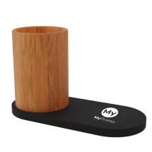 Wireless charging pad | Wood | Incl. Pencil holder
