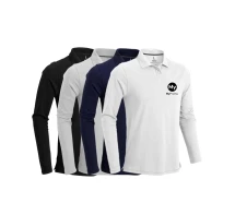 Polo | Cotton 200 g/m2 | For men | Long sleeve | Designed with a pick-stitch details for a refined touch