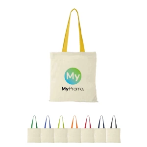 Tote Bag | Baumwolle 100g/m² | 42x38 cm | Farbige Griffe