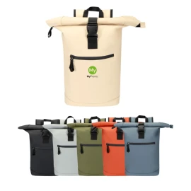 Roll-top backpack | Recycled PU leather | 18L | Water-resistant
