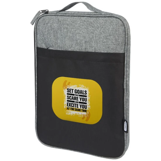 Laptop sleeve | rPET | Two-tone | 2,5L | Zippered front pocket | solid black;heather grey