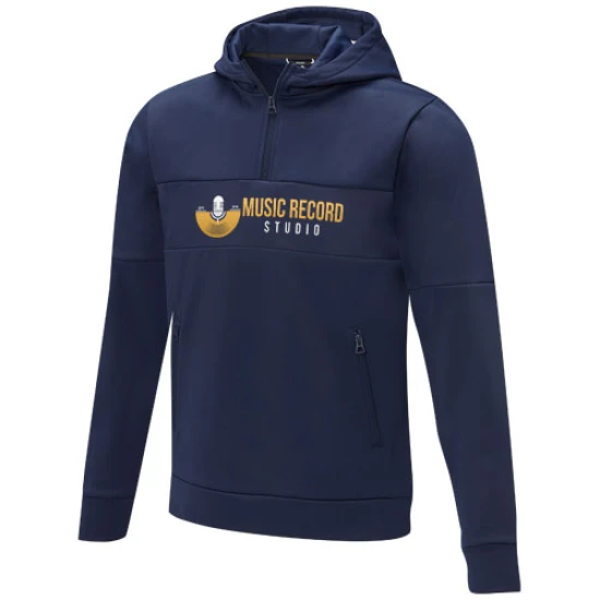 Hoodie | Polyester & Sorona® breisel 350 g/m² | Half-zip | Voor heren | Duurzaam | navy