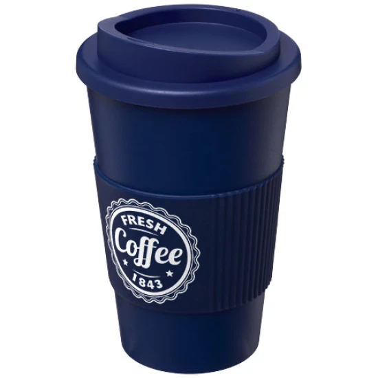 Insulated cup | PP Plastic | 350ml | Made in the UK | donkerblauw