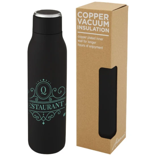 Thermos bottle | Stainless steel & PP | 600ml | Extra durable | solid black