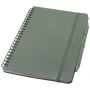 A5 notebook with pen | Ocean bound recycled plastic | 80 cream coloured lined sheets | Hardcover | Pen loop | Elastic closure