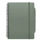 A5 notebook with pen | Ocean bound recycled plastic | 80 cream coloured lined sheets | Hardcover | Pen loop | Elastic closure