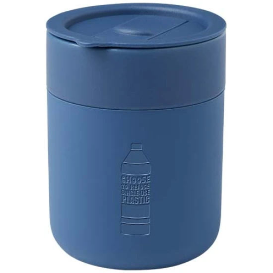 Beker | Keramiek & siliconen | 330 ml | Comfortabele grip | blauw