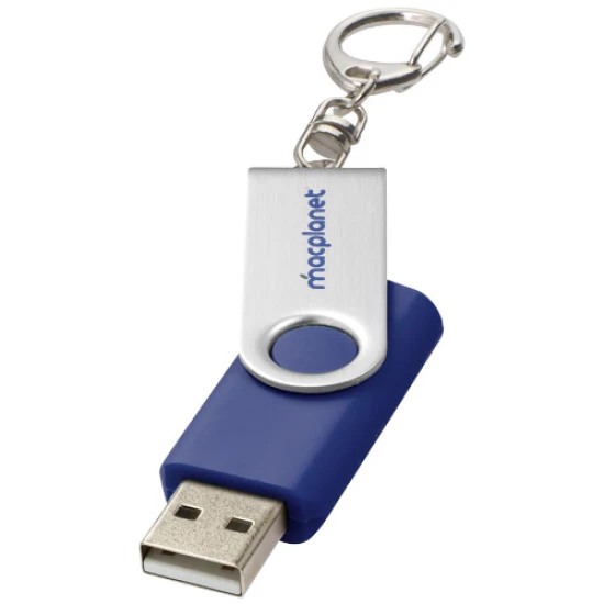 Sleutelhanger met draaibare USB stick | Aluminium | kunststof | Veel maten | blauw