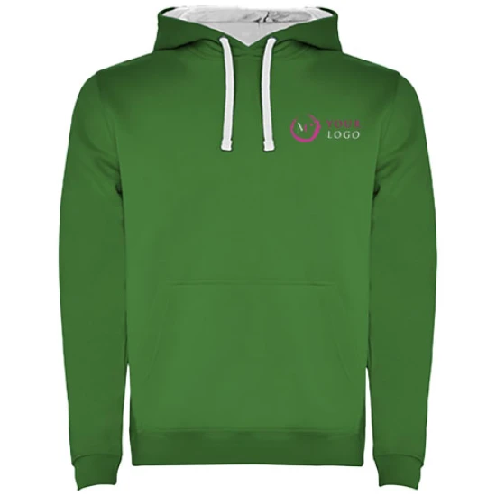 Roly hoodie | Katoen & polyester | Voor kinderen | kelly green;wit