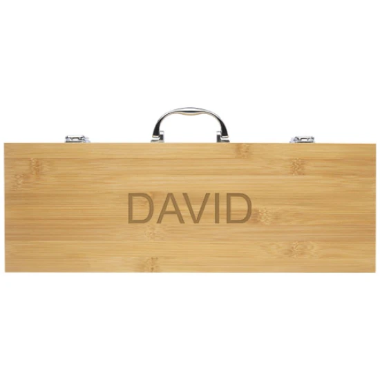 5-piece BBQ set | Polyester & Stainless steel | Sustainable bamboo | natural