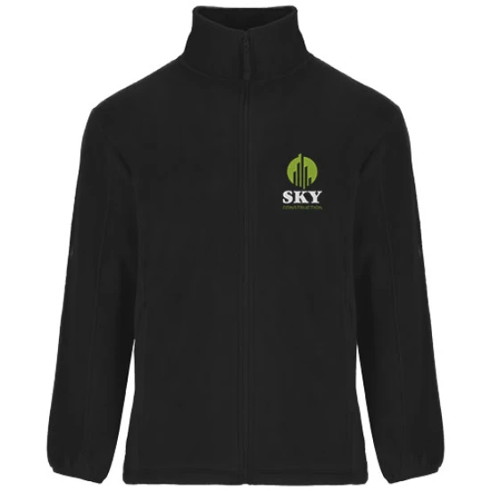 Roly Jas met volledige rits | 100% Polyester | Hooggevoerde kraag | Voor heren | zwart