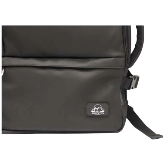 Travel backpack | Recycled PU & rPET | 40L | Air suction system | solid black