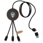 Cavo di ricarica 5-in-1 | Wood & rPet | Logo luminoso | Pad di ricarica da 10W
