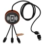 Cavo di ricarica 5-in-1 | Wood & rPet | Logo luminoso | Pad di ricarica da 10W