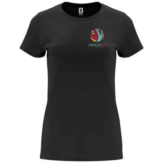Roly T-shirt | 100% Katoen met elastaan | Ronde hals | Voor dames | zwart