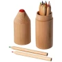 12 crayons de couleur | Boîte en bois en forme de crayon | Bois de peuplier