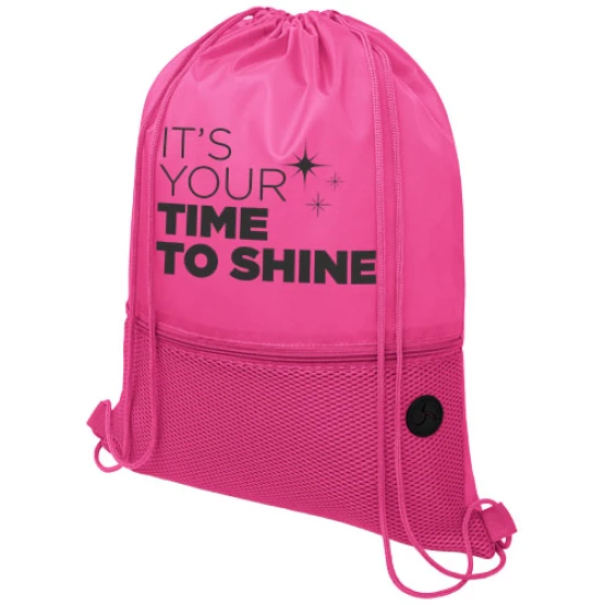 Sacca | Poliestere | 5L | Con tasca in rete | magenta