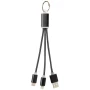 3-in-1 charging cable | Metal | Incl. keychain