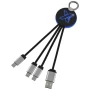 Ladekabel | Gummi & Metall | 3 Anschlüsse | Leuchtendes Logo