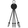 Ladekabel | Gummi & Metall | 3 Anschlüsse | Leuchtendes Logo