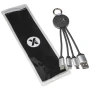 Ladekabel | Gummi & Metall | 3 Anschlüsse | Leuchtendes Logo