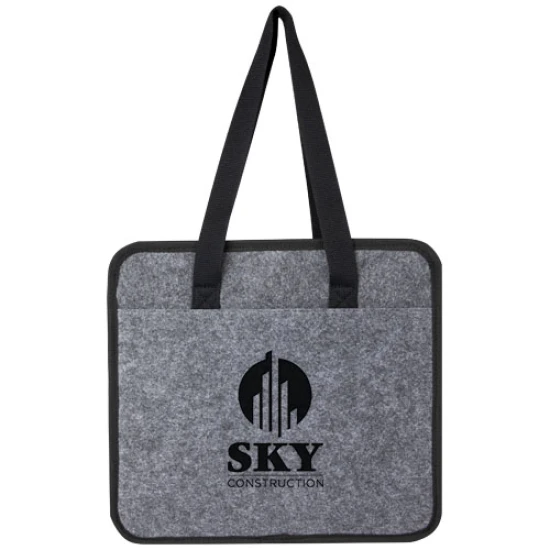 Auto-organizer | Gerecycled vilt | 2 compartimenten & mesh zak | midden grijs