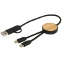 5-in-1 charging cable | Recycled ABS & Bamboo | 30 cm | 27W | Fast charging