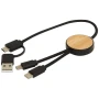 5-in-1 charging cable | Recycled ABS & Bamboo | 30 cm | 27W | Fast charging