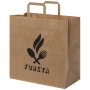 Paper bag | Recycled kraft | 34x35cm | Flat handles | Made in EU