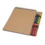 Cuaderno A5 y set de crayones | Papel 70g/m² | 50 hojas rayadas | Con 6 crayones