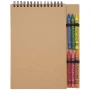 Cuaderno A5 y set de crayones | Papel 70g/m² | 50 hojas rayadas | Con 6 crayones