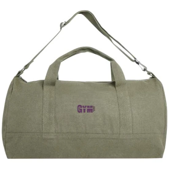 Duffel bag | Recycled cotton 500 g/m² | 55x30x30cm | 50L | Various compartments | green