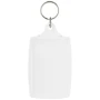 Porte-clés transparent | Plastique | 9,6 cm x 5,50 cm | Anneau métallique en boucle