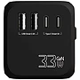 Universele reisadapter | PET kunststof | 33W snelladen | Dubbele USB & Type-C | Geschikt voor 150 landen | Reisdoos