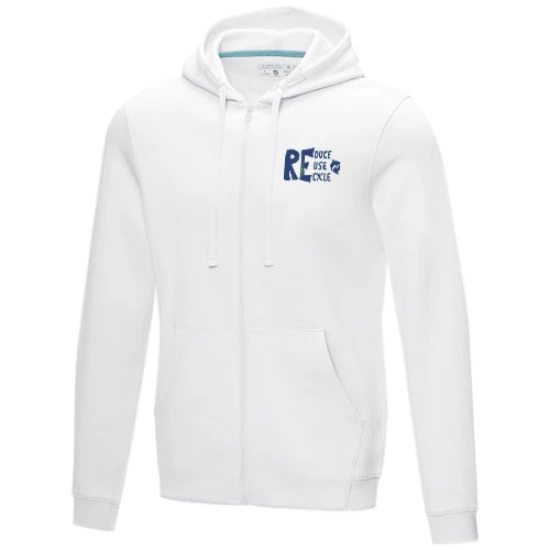 Hooded sweatshirt | Organic cotton and recyled polyester | Men | Eco-friendly | white
