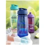 Flip lid sport bottle | PET Plastic | 600ml | Transparent
