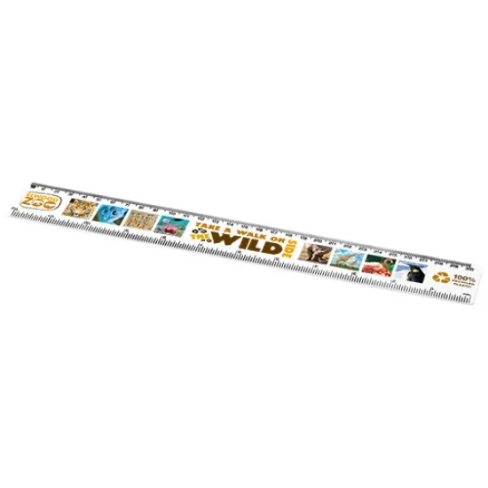 Ruler | HIPS plastic | 30 cm | Marking in both inches and centimeters | white
