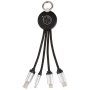 Cable de carga | Goma & metal | 3 conectores | Logotipo iluminado