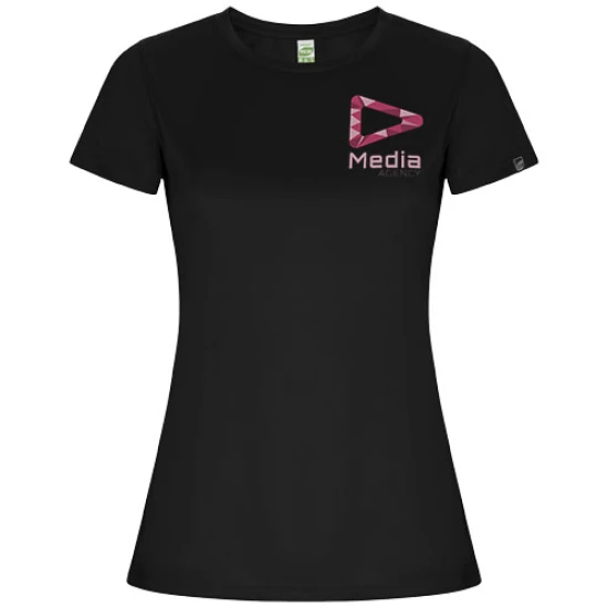 Roly Sport T-shirt | 50% Gerecycelde polyester & 50% polyester | Ronde hals | Voor dames | zwart