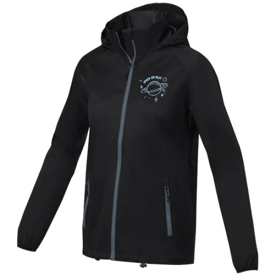 Women's jacket | Nylon, Polyester | With a roll-away hood | solid black