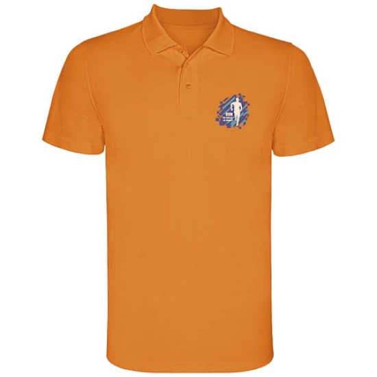 Roly sports polo | 100% polyester 150 g/m² | For men | Short sleeve | Easy to wash and dry fabric | fluor orange