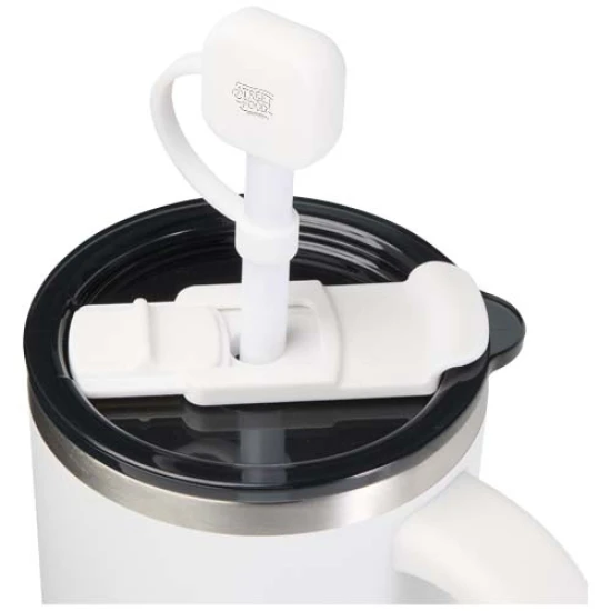 Straw cover | Silicone | 1,19x4,4x5,61cm | Fits Ø10 mm straws | white