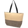 Borsa shopper | Carta di paglia intrecciata certificata FSC | Chiusura con zip | Manici da 30 cm