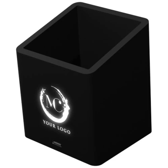 Pennenhouder | ABS | 2 USB-uitgangen | Met oplaadkabel | zwart