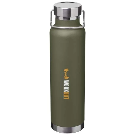Thermos bottle | Recycled stainless steel | 650 ml | With a durable hand loop | forest green