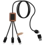 5-in-1 Charging cable | rPET & Wood | Light-up logo