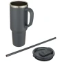 Becher | Recycelter Edelstahl | 1200 ml | Mit Strohhalm