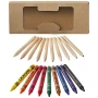 19-teiliges Set | Pappschachtel | Wachsmalkreiden und Buntstifte