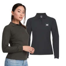 Polo manches longues Roly | 100% coton | Poignets côtelés | Pour femmes