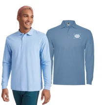 Polo manches longues Roly | 100% coton | Poignets côtelés | Pour hommes